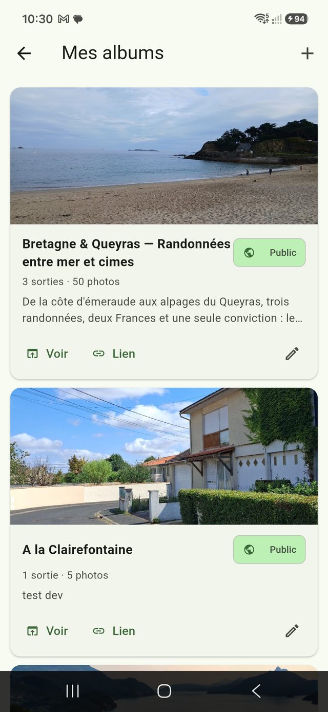Mes albums — carnet de voyage Bretagne & Queyras, public